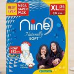 Niine Naturally Soft Sanitary Napkins XL (36U x 282mm)
